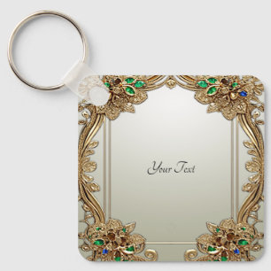 Elegantes goldenes verziertes Schlüsselanhänger