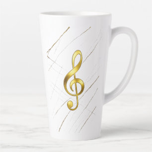 Elegantes goldenes Violinschlüssel-Hauskunst Milchtasse