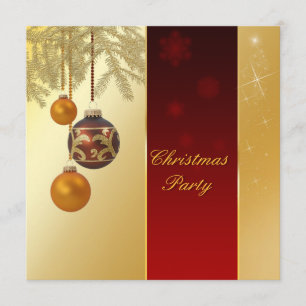 Elegantes goldenes Weihnachten Einladung