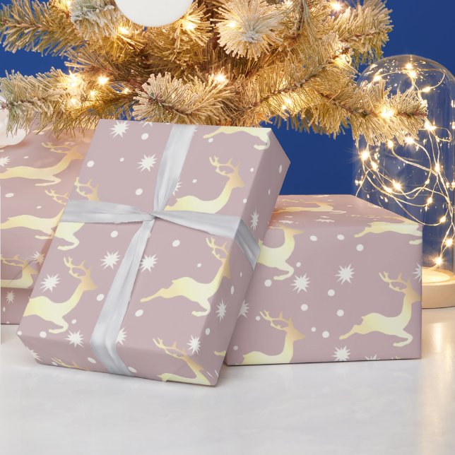 Elegantes Goldenes Weihnachtsfest Geschenkpapier (Feiertage)