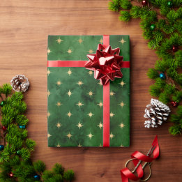 Elegantes goldenes Weihnachtslichtsternmuster Geschenkpapier
