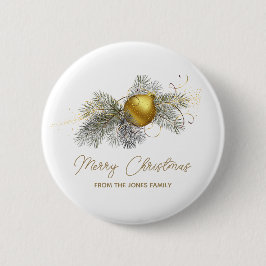 Elegantes goldenes Weihnachtsschmuck-Party Button