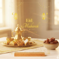 Elegantes Goldes Eid Mubarak Acryl-Schild