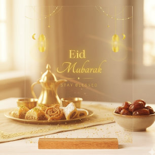 Elegantes Goldes Eid Mubarak Acryl-Schild Acrylschild