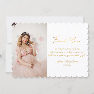 elegantes goldfarbenes Dankeschön an Babydusche Fo Mitteilungskarte