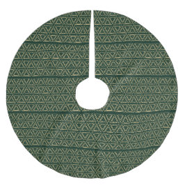 Elegantes goldfarbenes, dunkelkieferngrünes geomet polyester weihnachtsbaumdecke