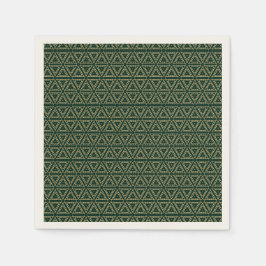 Elegantes goldfarbenes, dunkelkieferngrünes geomet serviette