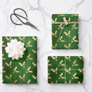 Elegantes goldfarbenes Muster Geschenkpapier Set