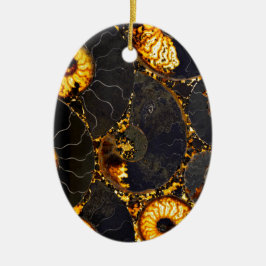 Elegantes, goldfarbenes nautilus Design Keramikornament