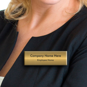 Elegantes goldfarbenes Personalabzeichen  Namenschild