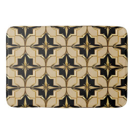 Elegantes goldfarbenes und schwarzes geometrisches badematte