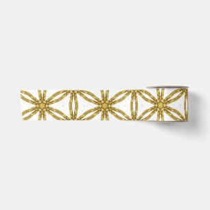 Elegantes goldfarbenes und weißes geometrisches Mu Satinband