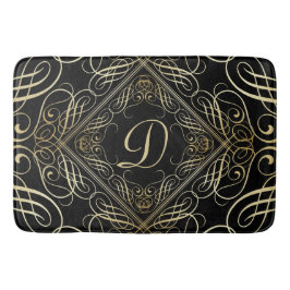 Elegantes Goldfolien-Blick Scrollwork Skript auf Badematte