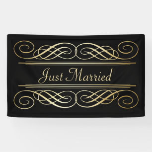 Elegantes Goldfolien-Blick Scrollwork Skript auf Banner