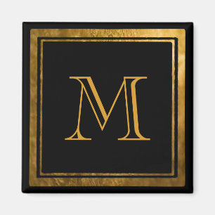 Elegantes Goldfolien-Monogramm Magnet