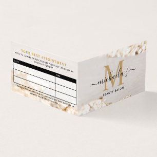 Elegantes Goldfolien-Monogramm Termin/Treuekarte Visitenkarten