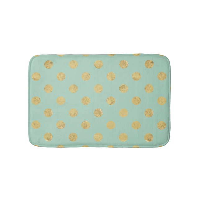 Elegantes Goldfolien-Polka-Punkt-Muster - Badematte (Vorderseite)