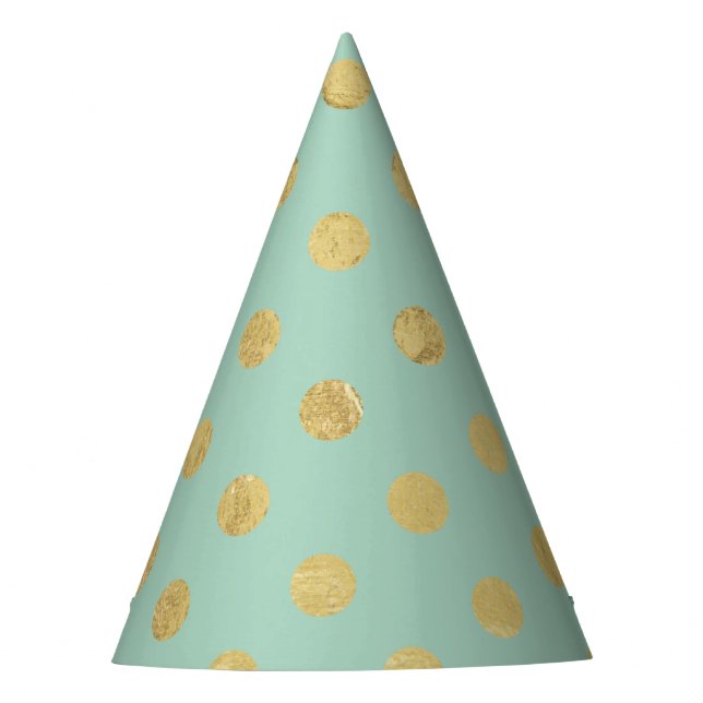 Elegantes Goldfolien-Polka-Punkt-Muster - Partyhütchen (Vorderseite)