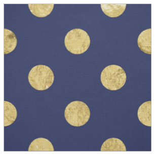 Elegantes Goldfolien-Tupfen-Muster - Gold u. Blau Stoff
