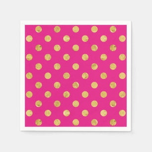 Elegantes Goldfolien-Tupfen-Muster - Gold u. Rosa Serviette