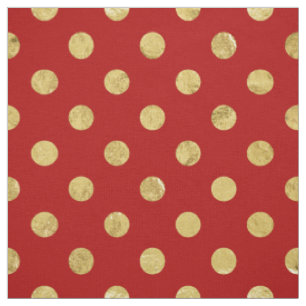 Elegantes Goldfolien-Tupfen-Muster - Gold u. Rot Stoff