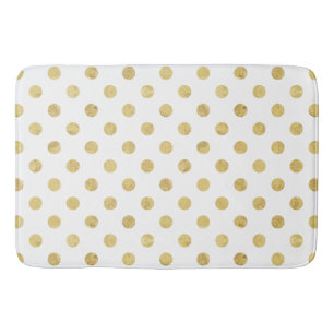 Elegantes Goldfolien-Tupfen-Muster - Gold u. Weiß Badematte