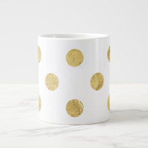 Elegantes Goldfolien-Tupfen-Muster - Gold u. Weiß Jumbo-Tasse
