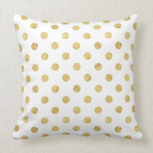 Elegantes Goldfolien-Tupfen-Muster - Gold u. Weiß Kissen