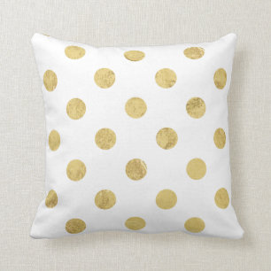 Elegantes Goldfolien-Tupfen-Muster - Gold u. Weiß Kissen