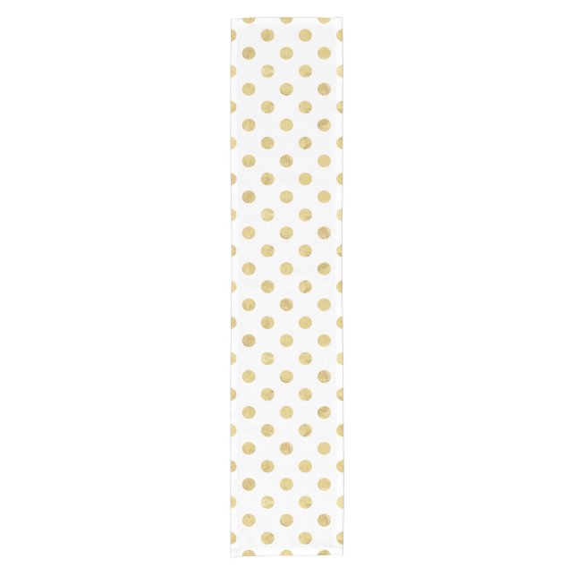 Elegantes Goldfolien-Tupfen-Muster - Gold u. Weiß Kurzer Tischläufer (Vorderseite)