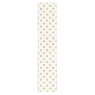 Elegantes Goldfolien-Tupfen-Muster - Gold u. Weiß Kurzer Tischläufer