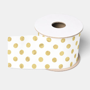 Elegantes Goldfolien-Tupfen-Muster - Gold u. Weiß Ripsband
