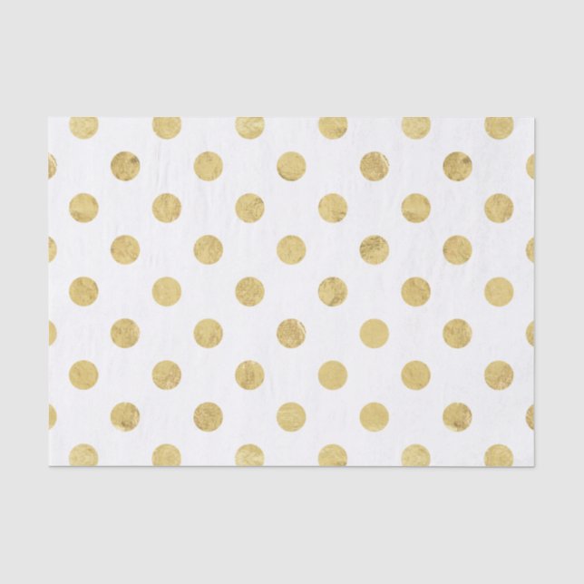 Elegantes Goldfolien-Tupfen-Muster - Gold u. Weiß Seidenpapier (Vorderseite)