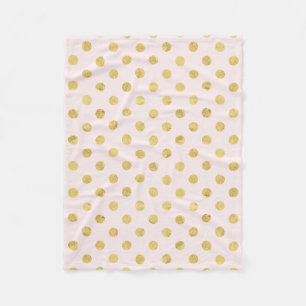 Elegantes Goldfolien-Tupfen-Muster - Rosa u. Gold Fleecedecke