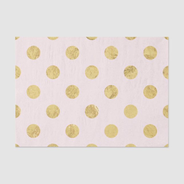 Elegantes Goldfolien-Tupfen-Muster - Rosa u. Gold Seidenpapier (Vorderseite)