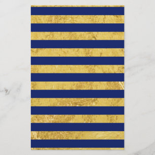 Elegantes Goldfolien- und Blau-Streifenmuster Flyer