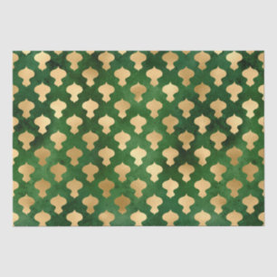 Elegantes goldgrünes Weihnachtsmuster Seidenpapier