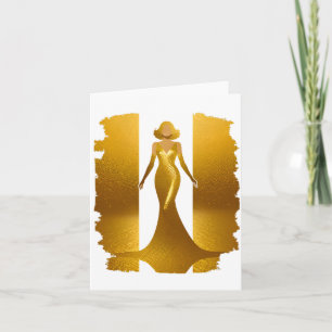 Elegantes Goldkleid Einladung