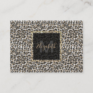 Elegantes Goldleopardenmuster Visitenkarte