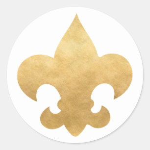 Elegantes GoldLilien-Aufkleber-Siegel Runder Aufkleber