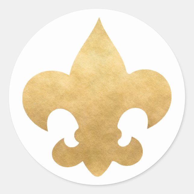 Elegantes GoldLilien-Aufkleber-Siegel Runder Aufkleber (Vorderseite)