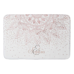 Elegantes Goldmandala-Konfetti-Design der Rose Badematte
