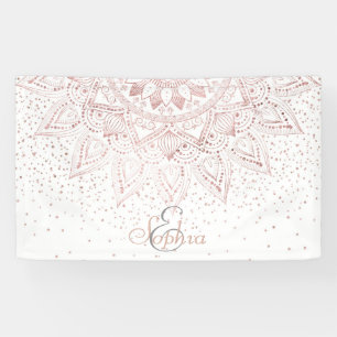 Elegantes Goldmandala-Konfetti-Design der Rose Banner