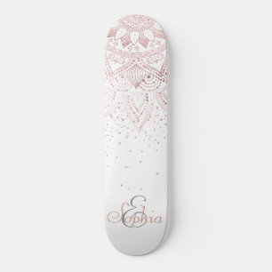 Elegantes Goldmandala-Konfetti-Design der Rose Skateboard