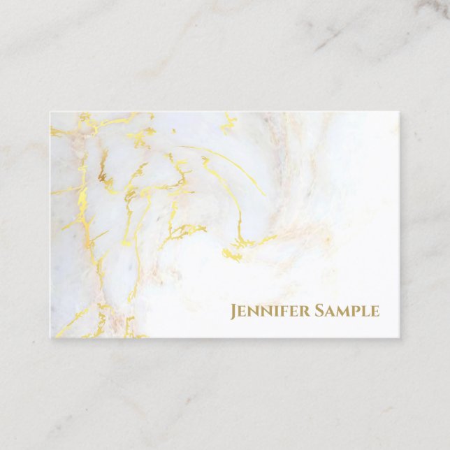 Elegantes Goldmarmor-Template Golden Modern Visitenkarte (Vorderseite)