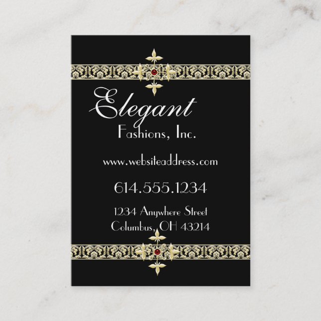 Elegantes Goldmit filigran geschmückte Visitenkarte (Vorderseite)