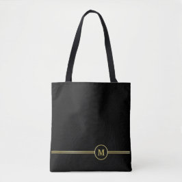 Elegantes Goldmonogramm auf schwarz Tasche