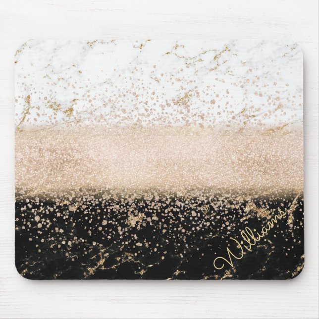 Elegantes Goldmotiv aus Rose Mousepad (Vorne)