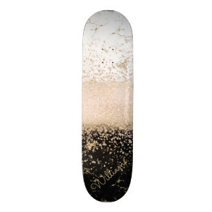 Elegantes Goldmotiv aus Rose Skateboard