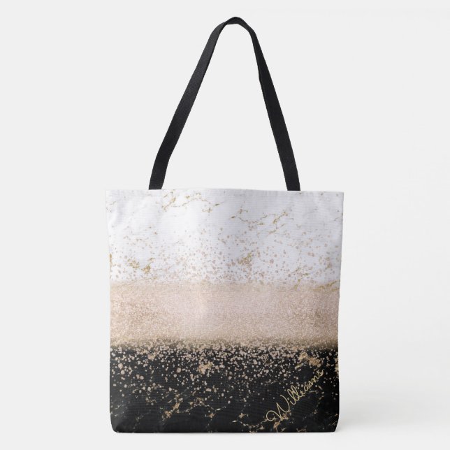Elegantes Goldmotiv aus Rose Tasche (Vorderseite)